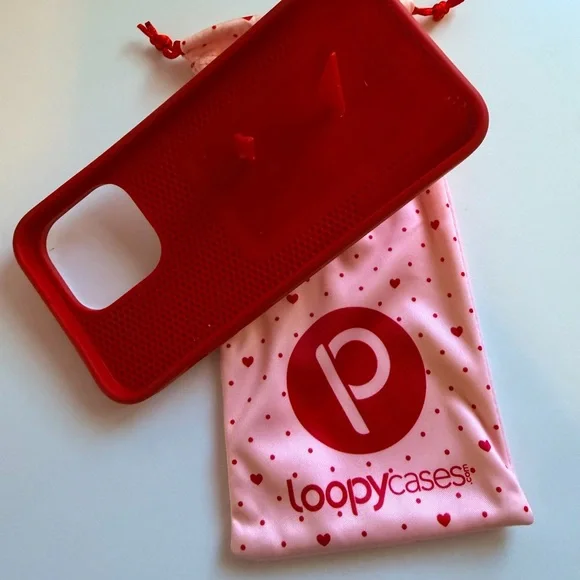Loopy Pink with Red Hearts Case - Picture 2 of 6